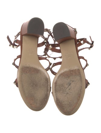 Valentino Rockstud Accents Leather Gladiator Sandals
