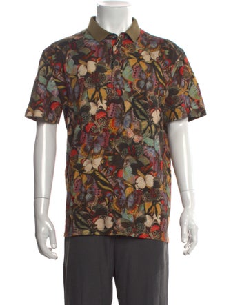 Valentino Printed V-Neck Polo Shirt