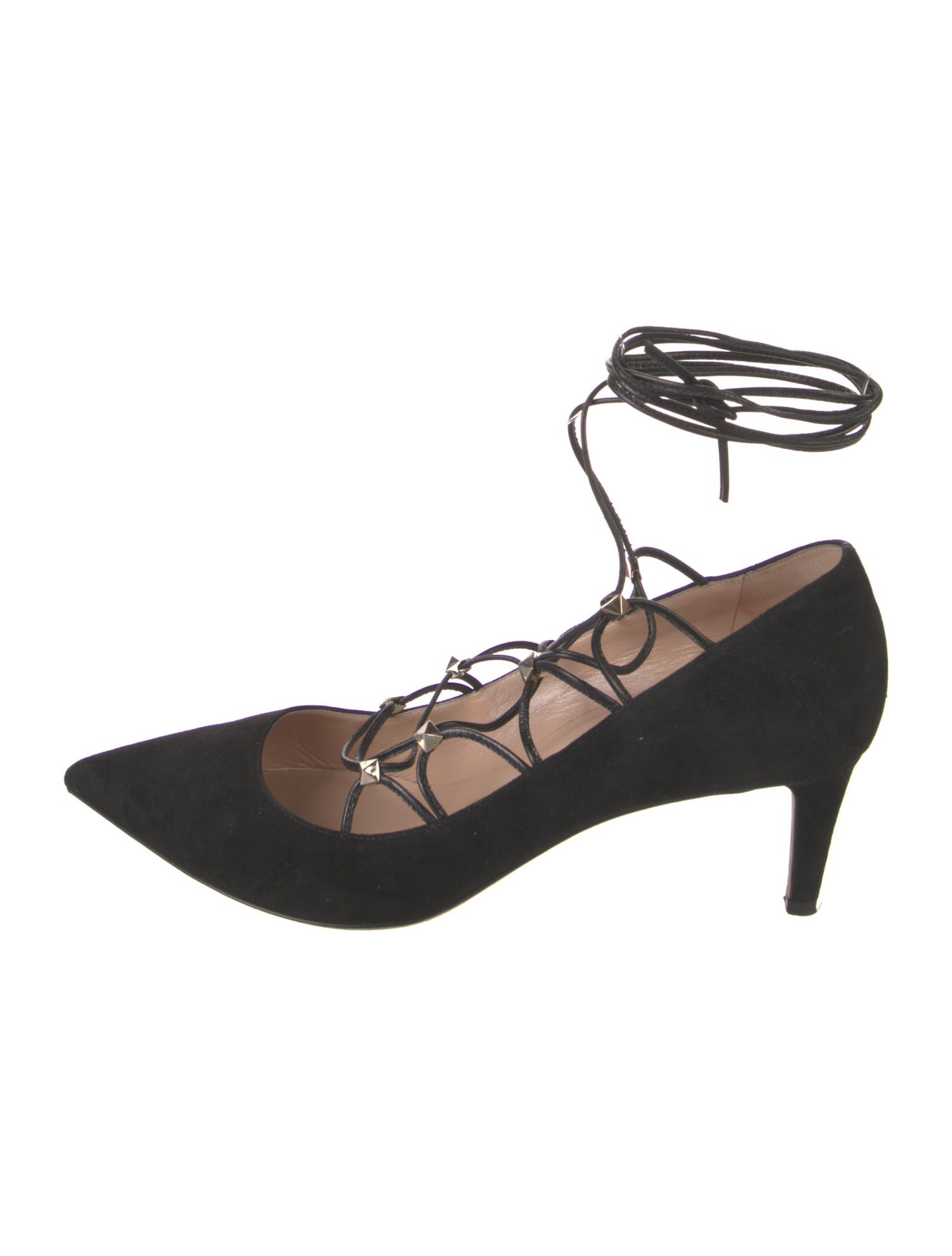 Valentino Rockstud Accents Suede Pumps