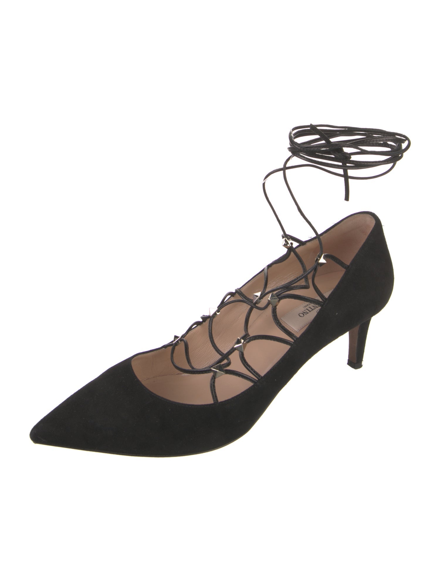 Valentino Rockstud Accents Suede Pumps