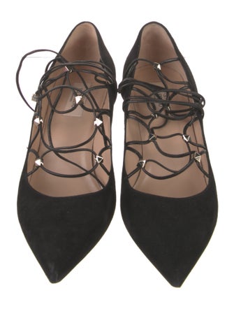 Valentino Rockstud Accents Suede Pumps