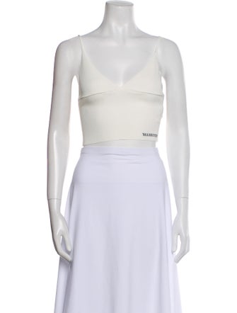Valentino V-Neck Sleeveless Crop Top