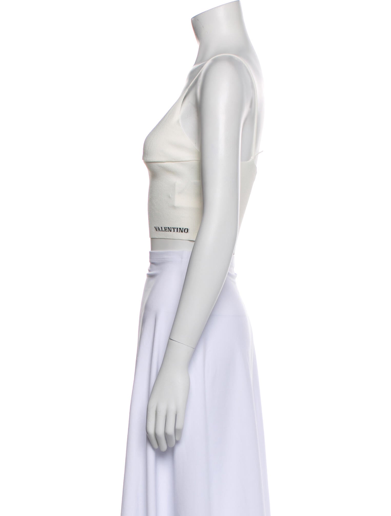 Valentino V-Neck Sleeveless Crop Top