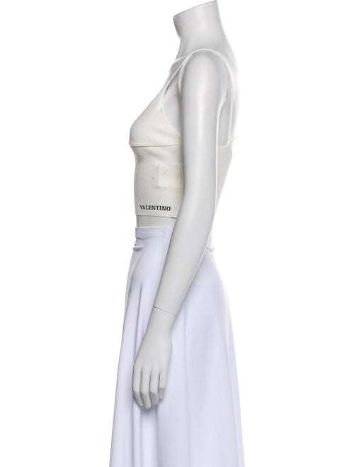 Valentino V-Neck Sleeveless Crop Top