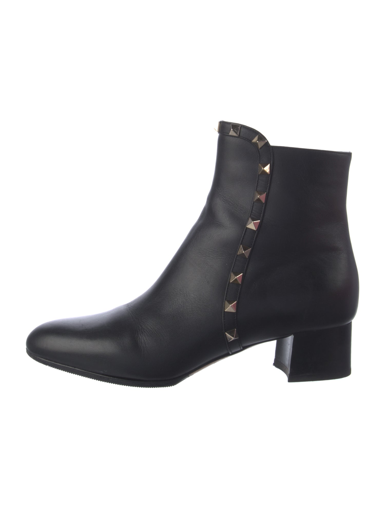 Valentino Rockstud Accents Leather Chelsea Boots