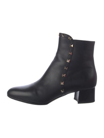Valentino Rockstud Accents Leather Chelsea Boots
