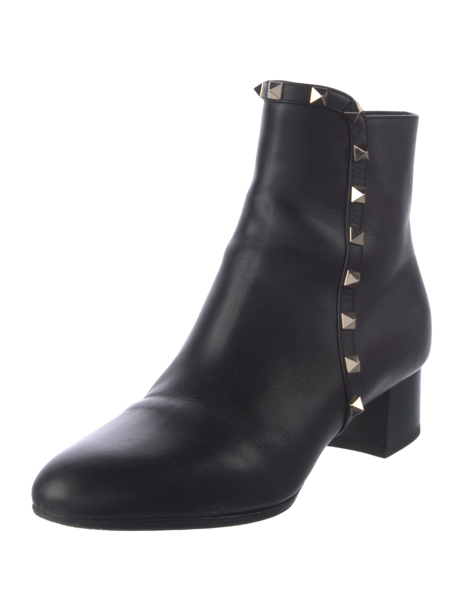 Valentino Rockstud Accents Leather Chelsea Boots