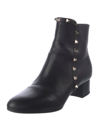 Valentino Rockstud Accents Leather Chelsea Boots
