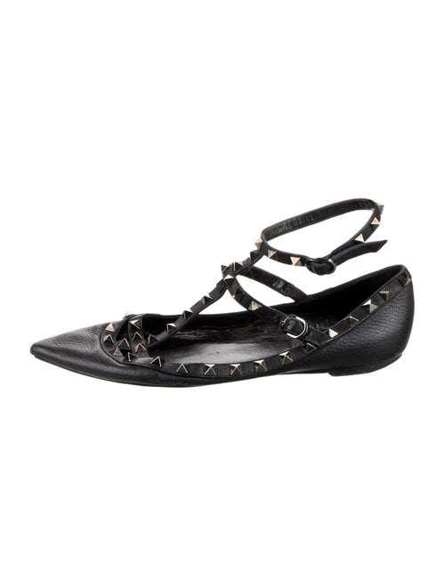 Valentino Rockstud Accents Leather Ballet Flats