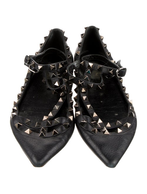 Valentino Rockstud Accents Leather Ballet Flats