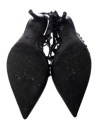 Valentino Rockstud Accents Leather T-Strap Pumps