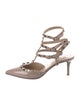 Valentino Rockstud Accents Patent Leather T-Strap Pumps