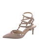 Valentino Rockstud Accents Patent Leather T-Strap Pumps