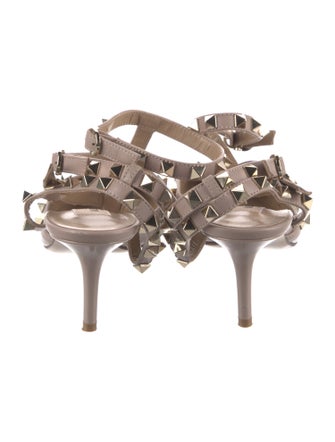 Valentino Rockstud Accents Patent Leather T-Strap Pumps