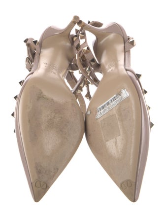 Valentino Rockstud Accents Patent Leather T-Strap Pumps