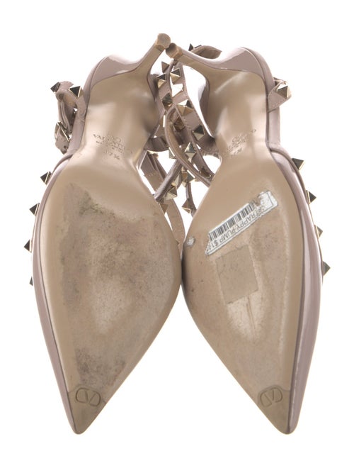 Valentino Rockstud Accents Patent Leather T-Strap Pumps
