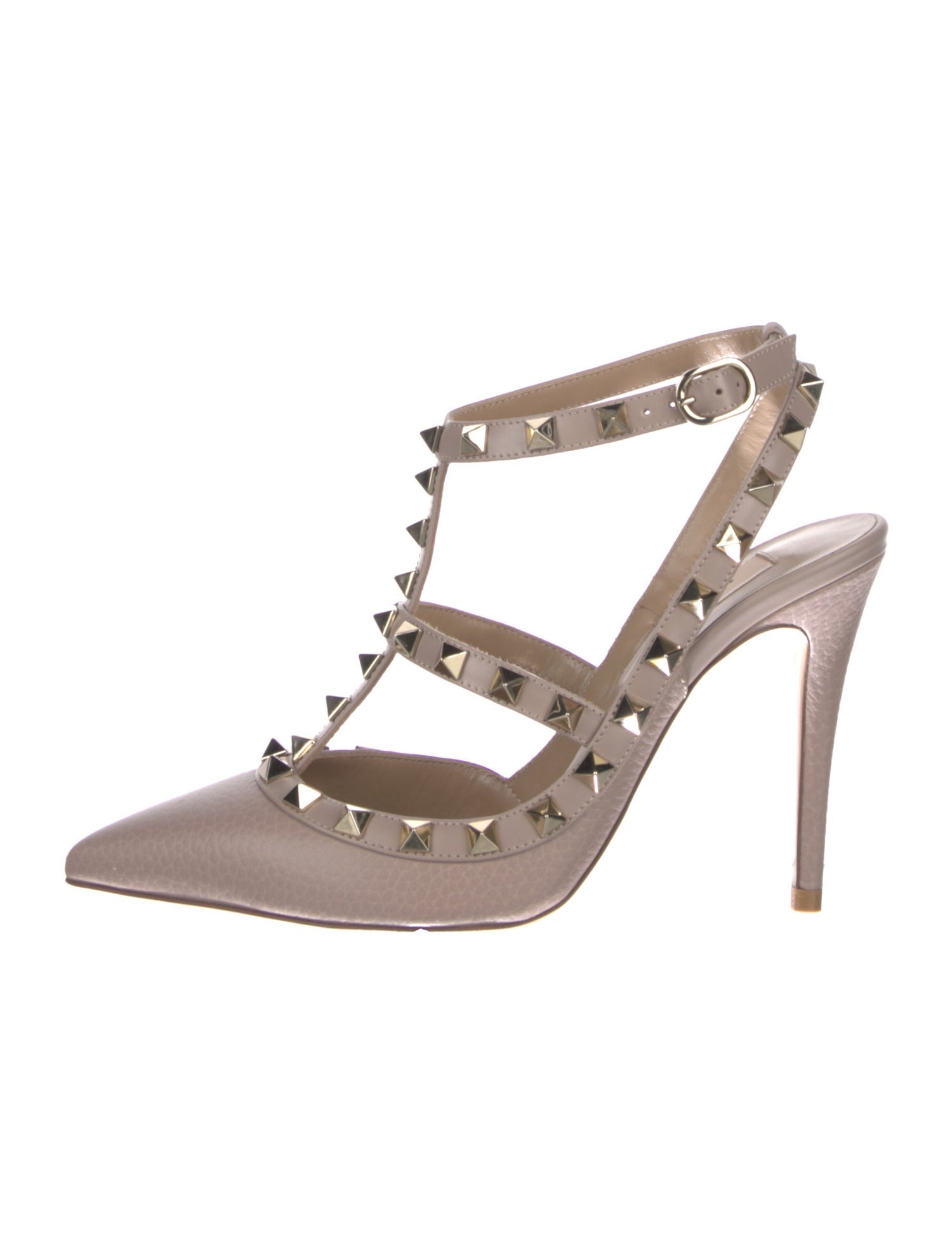 Valentino Rockstud Accents Leather T-Strap Pumps w/ Tags