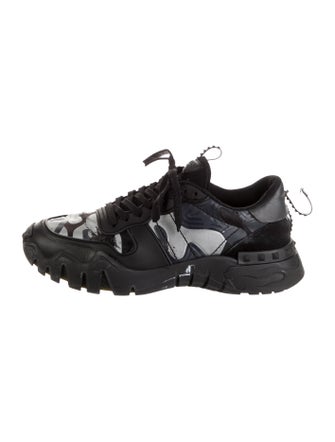Valentino Rockstud Accents Leather Sneakers