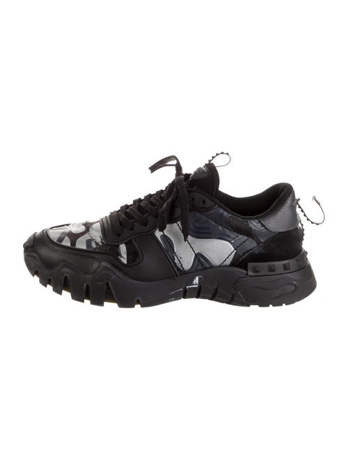 Valentino Rockstud Accents Leather Sneakers