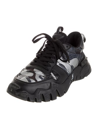 Valentino Rockstud Accents Leather Sneakers