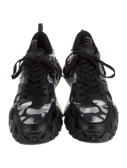 Valentino Rockstud Accents Leather Sneakers
