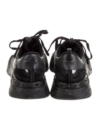 Valentino Rockstud Accents Leather Sneakers