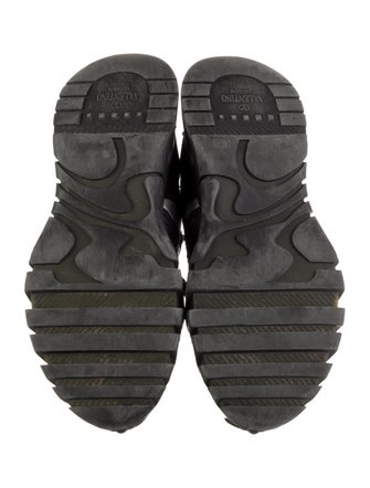 Valentino Rockstud Accents Leather Sneakers