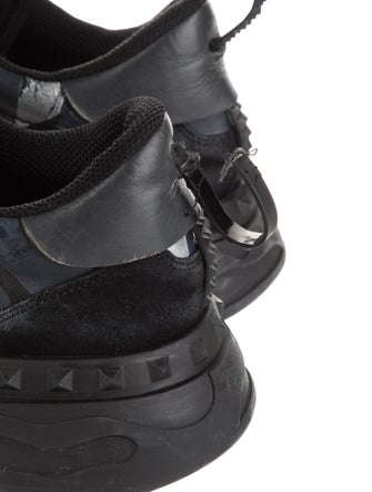 Valentino Rockstud Accents Leather Sneakers