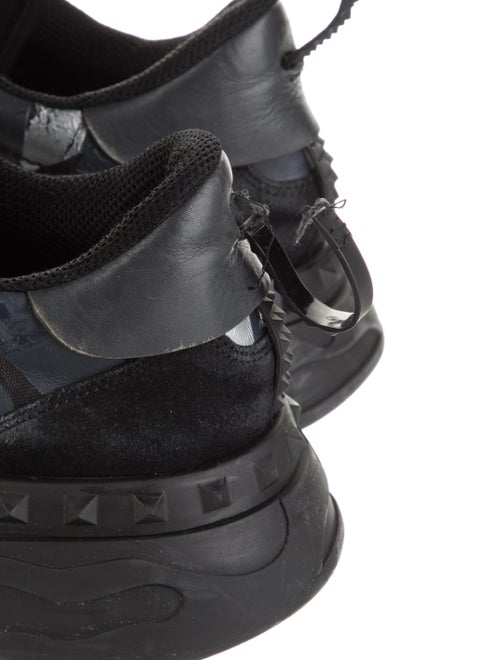 Valentino Rockstud Accents Leather Sneakers