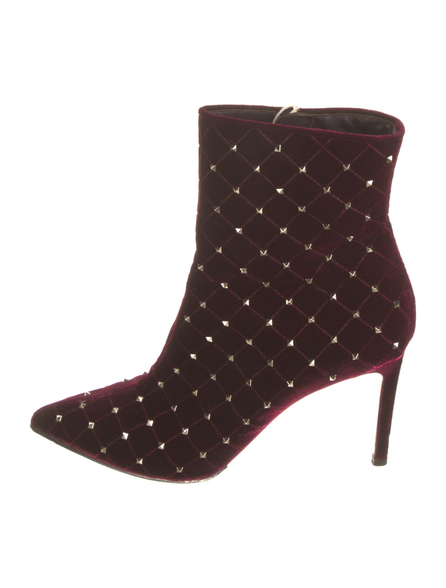 Valentino Rockstud Accents Velvet Boots