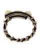 Valentino Leather Chain Wrapped Cuff Bracelet