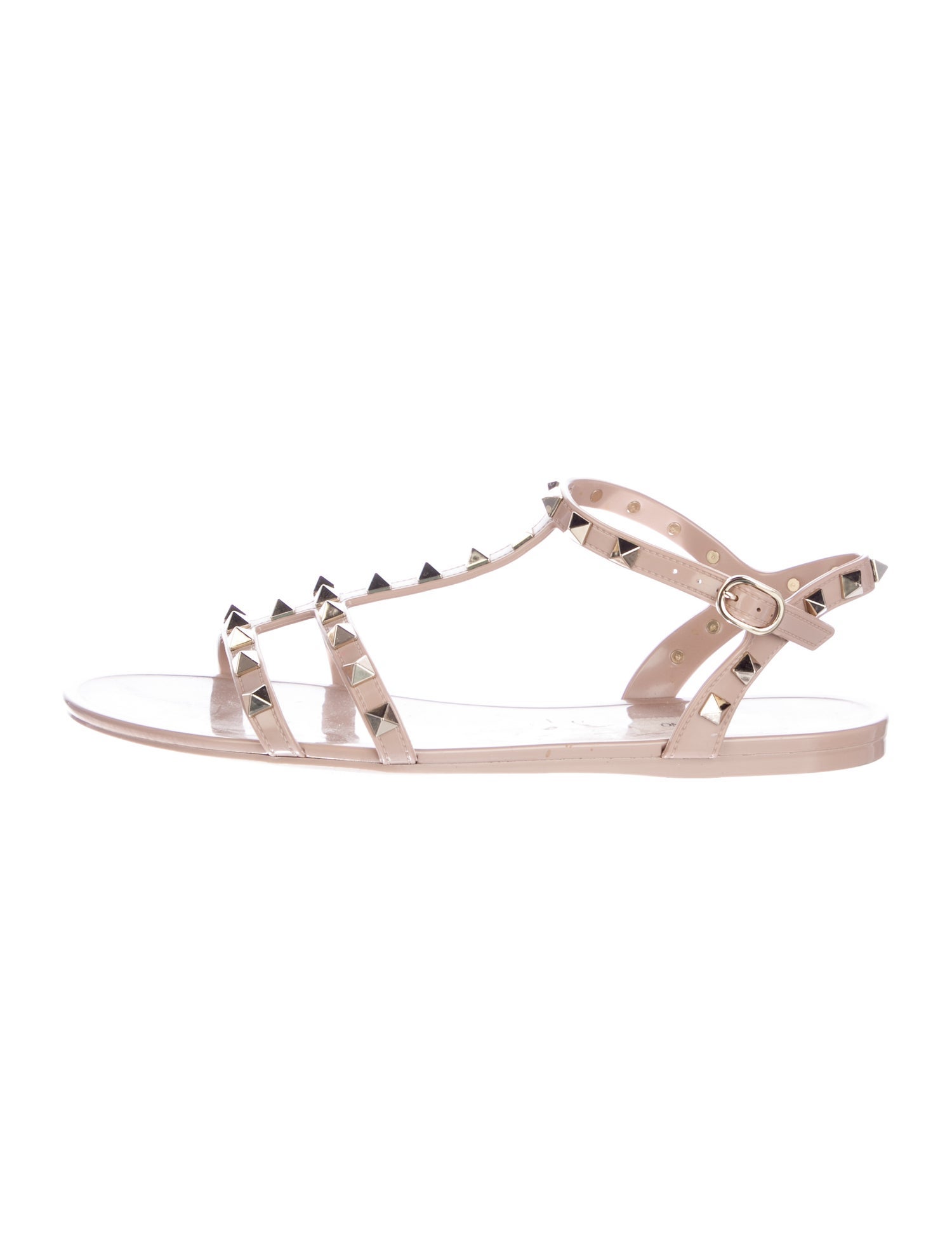 Valentino Rockstud Accents Rubber Gladiator Sandals