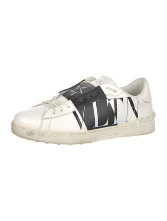 Valentino Rockstud Accents Leather Sneakers