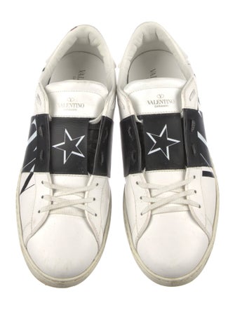 Valentino Rockstud Accents Leather Sneakers