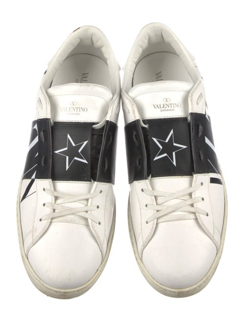 Valentino Rockstud Accents Leather Sneakers