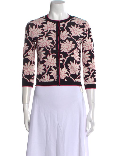 Valentino Floral Print Crew Neck Sweater