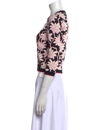 Valentino Floral Print Crew Neck Sweater