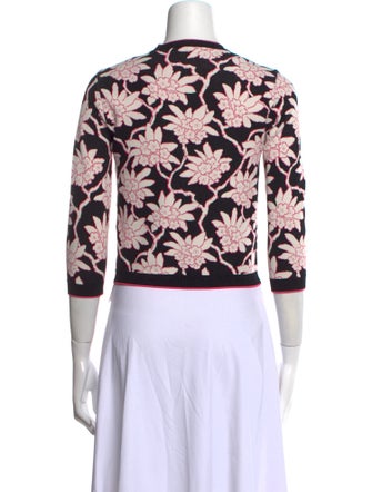 Valentino Floral Print Crew Neck Sweater