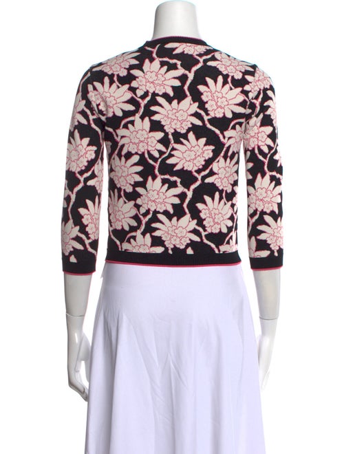 Valentino Floral Print Crew Neck Sweater