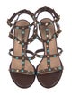 Valentino Rockstud Accents Leather Gladiator Sandals