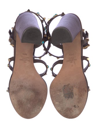 Valentino Rockstud Accents Leather Gladiator Sandals