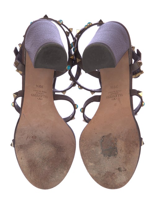 Valentino Rockstud Accents Leather Gladiator Sandals