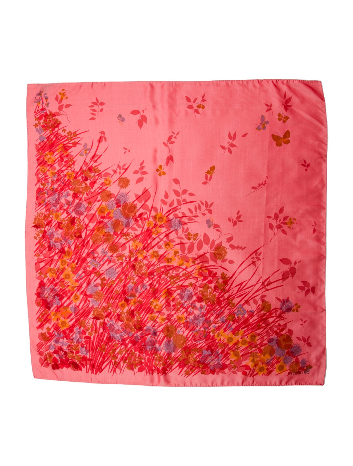 Valentino Silk Floral Print Scarf w/ Tags