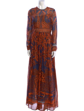 Valentino Paisley Print Midi Length Dress