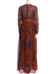 Valentino Paisley Print Midi Length Dress