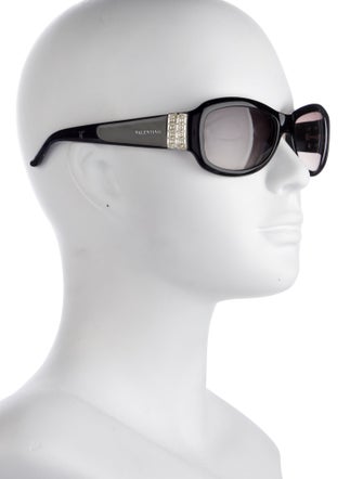Valentino Faux Pearl Accents Oversize Sunglasses