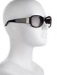 Valentino Faux Pearl Accents Oversize Sunglasses