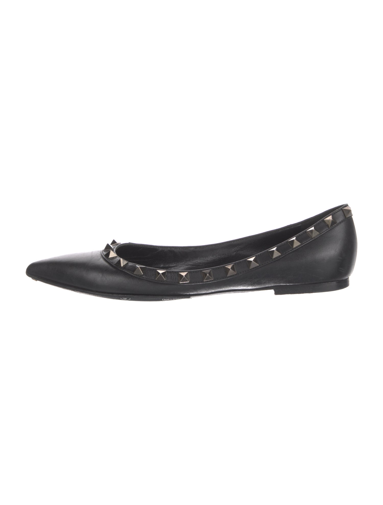 Valentino Rockstud Accents Leather Ballet Flats