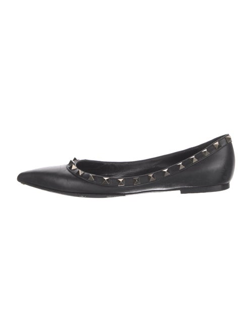 Valentino Rockstud Accents Leather Ballet Flats