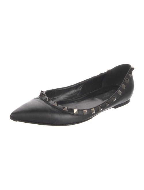 Valentino Rockstud Accents Leather Ballet Flats